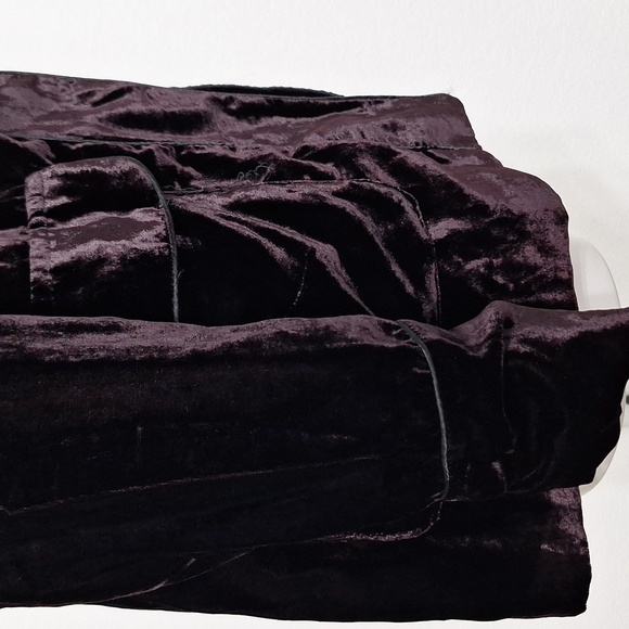 Amaryllis Dark Purple Velvet Romantic Whimsigoth Single Lapel Blazer Jacket XS - Picture 13 of 16